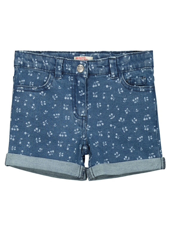 Short en jean fantaisie fille FAJOSHORT1 / 19S901G1D30099