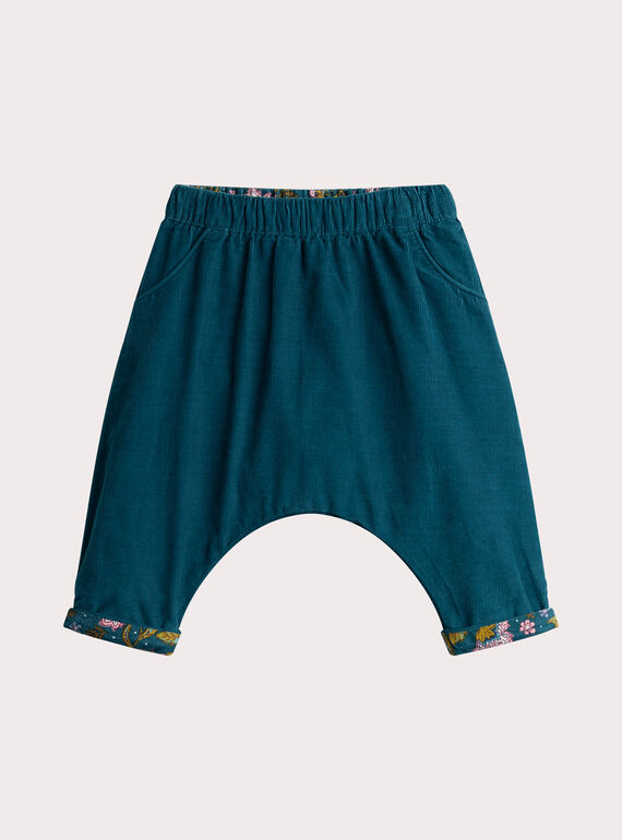 Pantalon révérsible en velours pour bébé fille VIKLIPAN1 / 24WG0942PANC217