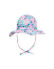 Chapeau bleu pétrole à imprimé fleuri bébé fille NYIFICCHA / 22SI09C4CHA215