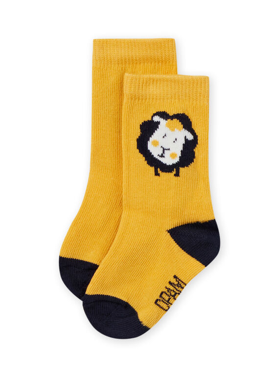 Chaussettes jaunes motif mouton bébé garçon MYUJOCHOU3 / 21WI1016SOQ117