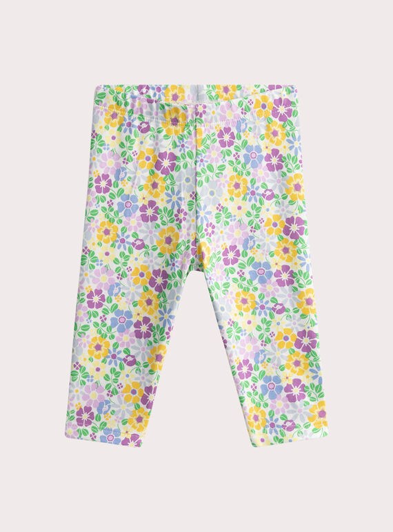 Legging crème à imprimé fleuris pour bébé fille WYIFILEG / 25SI0952CALA001