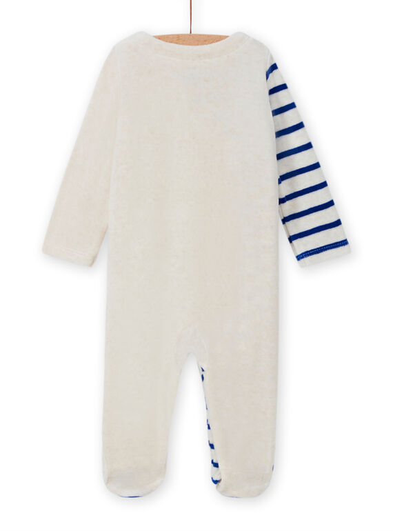 Grenouillère écru chiné motif dinosaure bébé garçon MEGAGRENOS / 21WH1485GRE006
