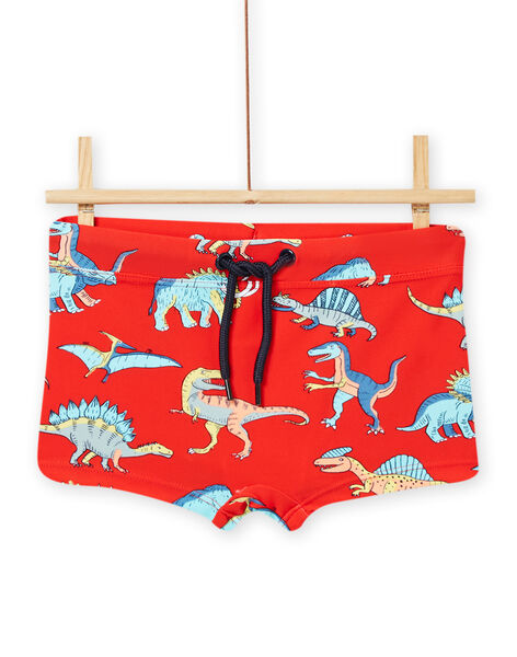 Maillot de bain rouge orangé à imprimé dinosaures enfant garçon NYOMERSHODIN / 22SI02L4MAIF527