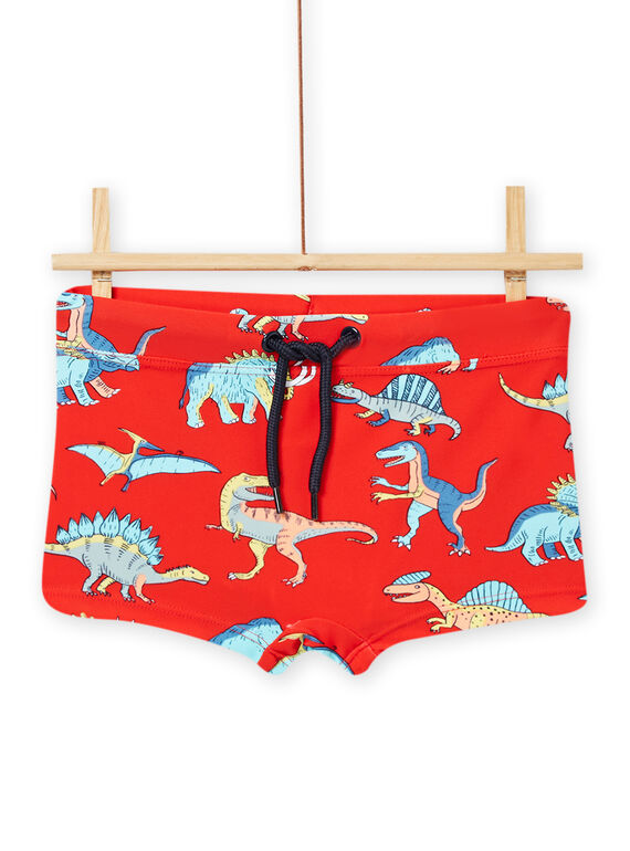 Maillot de bain rouge orangé à imprimé dinosaures enfant garçon NYOMERSHODIN / 22SI02L4MAIF527