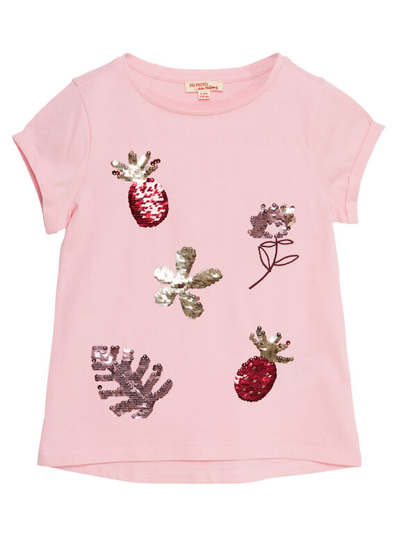 T-shirt manche courte, sequins magique fruit et fleur  JADUTI1 / 20S901O1TMC321