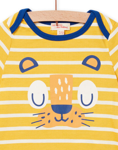 T-shirt manches courtes jaune et blanc bébé garçon NUJOTI2 / 22SG10C2TMC106