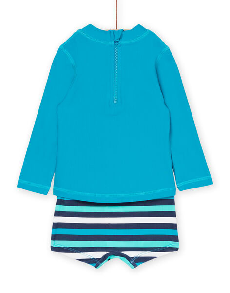 T-shirt et short de bain bleu à imprimé fantaisie RYUENS / 23SI10REMAI202
