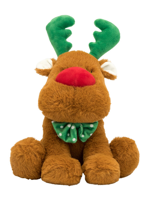 Peluche renne assis nud papillon vert JRenne de Noel / 20T8GM17PE2099