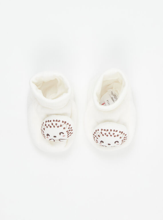 Chaussons unis blanc cassés mixte SOU1CHOS1 / 23WF4211CHPA001