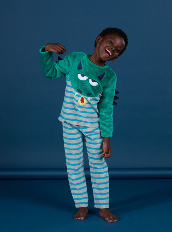 Pyjama T-shirt et pantalon en velours à animation dragon PEGOPYJDRA / 22WH1239PYJ600