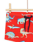 Maillot de bain rouge orangé à imprimé dinosaures enfant garçon NYOMERSHODIN / 22SI02L4MAIF527