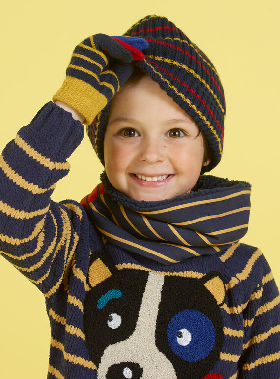 Snood réversible à rayures enfant garçon MYOGROSNO2 / 21WI0251SNO705