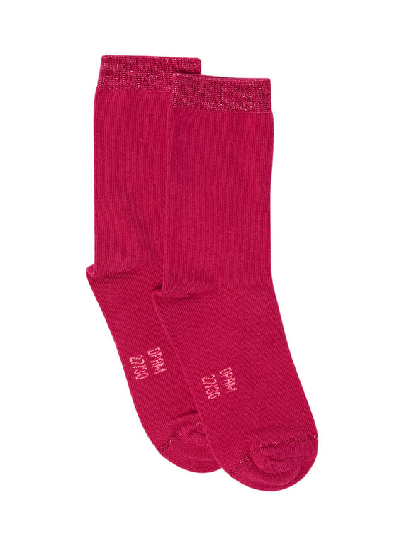 Chaussettes fuchsia enfant fille MYAJOCHO2 / 21WI0117SOQD312