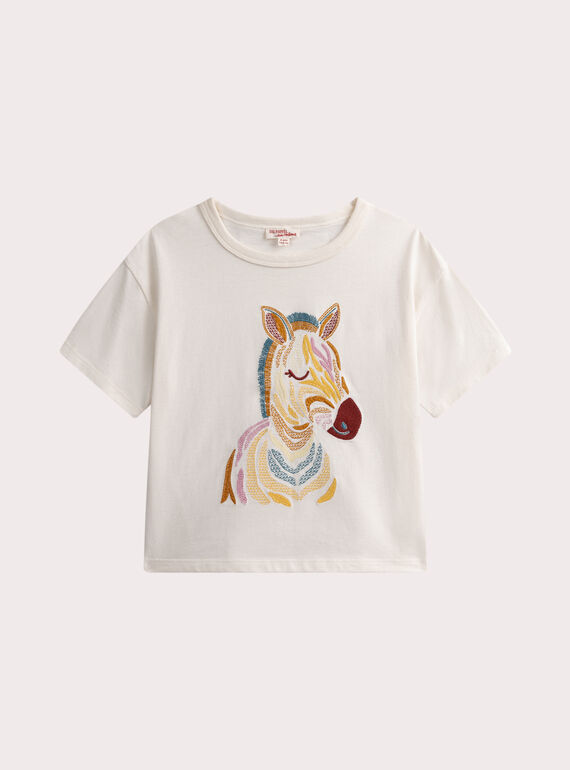 T-shirt écru avec animation brodée  WAPRITI3 / 25S901S3TMC003