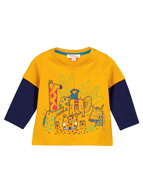 Tee Shirt Manches Longues Jaune GUMUTEE2 / 19WG10F1TML106