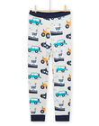 Pyjama gris chiné à imprimé tracteurs, voitures, bateaux et sous-marin REGOPYJAUTO / 23SH1253PYJJ922