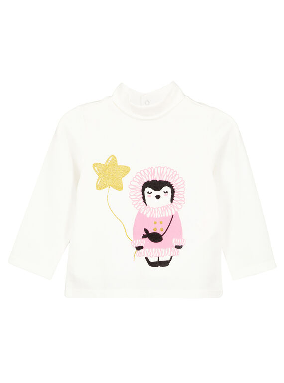 Sous pull ecru layette fille GIBLASOUP / 19WG09S1SPL001