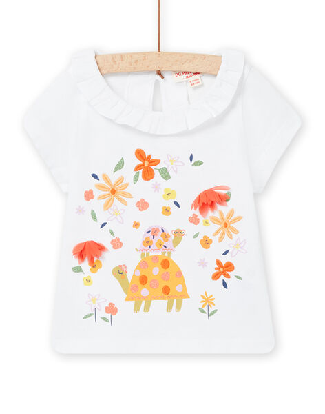 T-shirt blanc bébé fille NIHOBRA / 22SG09T1BRA000