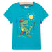 T-shirt bleu caraïbe à motif dinosaure en vacances enfant garçon