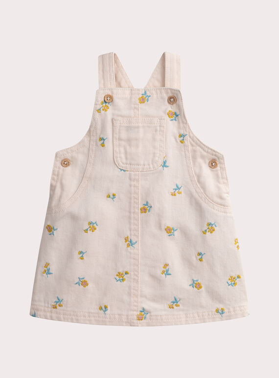 Robe salopette à fleurs pour bébé fille  WIPRIROB3 / 25SG09S2ROBD320