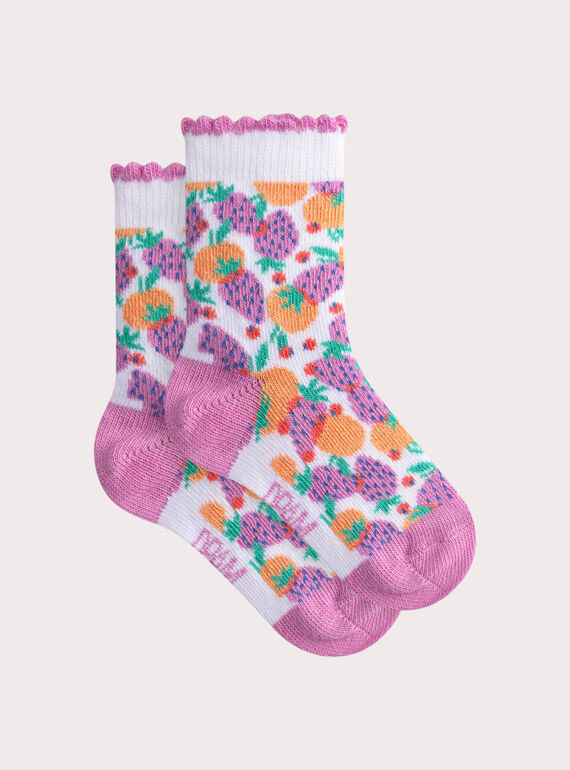Chaussettes roses motif fruits pour bébé fille WYIJOSOQ12 / 25SI09M2SOQ000