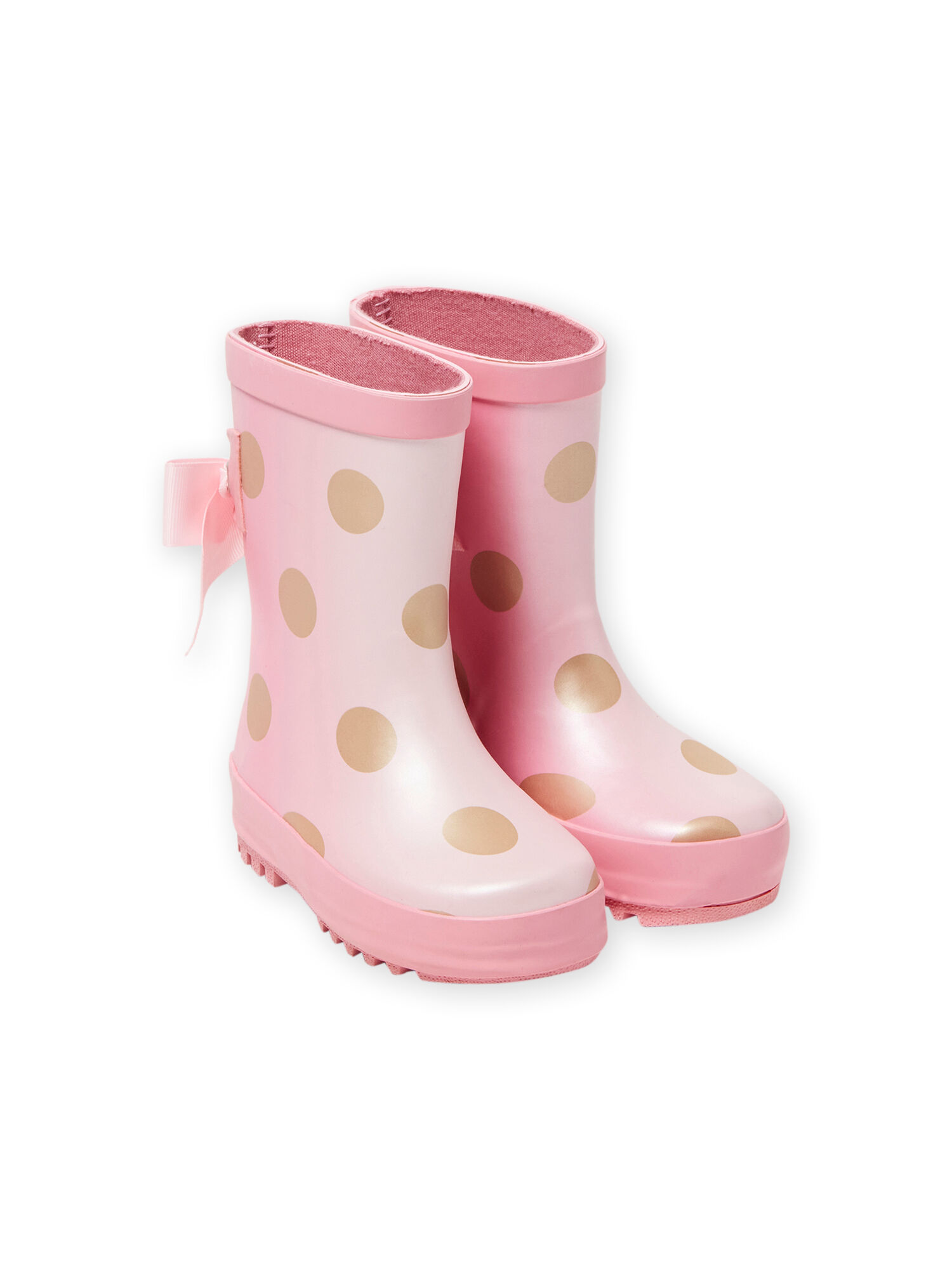 Bottes de pluie roses a pois dores bebe fille Bottes de pluie DPAM