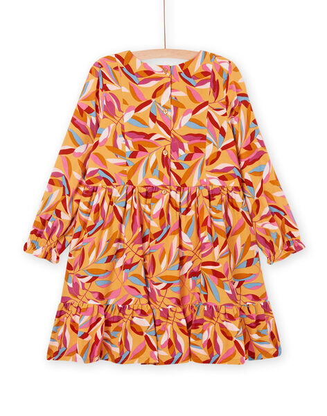 Robe fluide à volants et imprimé feuille multicolore PAMOROB1 / 22W901N1ROBB107