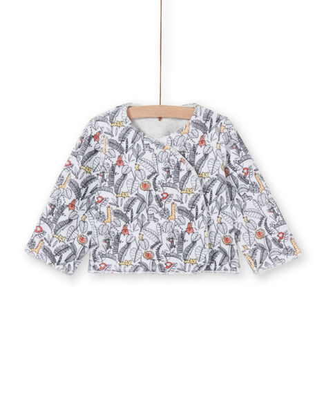 Veste réversible face unie gris chiné et face imprimé jungle LOU1VEST / 21SF05H1VES000