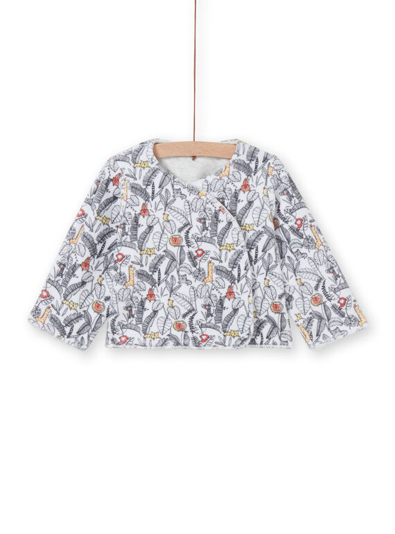 Veste réversible face unie gris chiné et face imprimé jungle LOU1VEST / 21SF05H1VES000