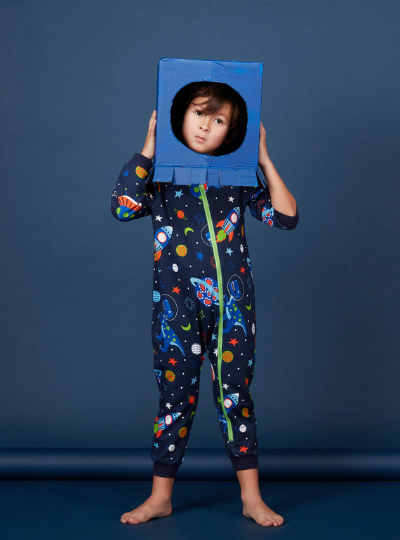Combinaison bleu nuit "espace" phosphorescent enfant garçon JEGOCOMBI / 20SH12C1D4F705