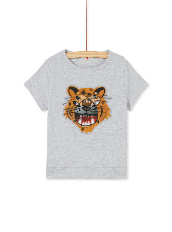 Tee shirt manches courtes girs chiné enfant garçon KOBRITEE1EX / 20W902F1TMC943