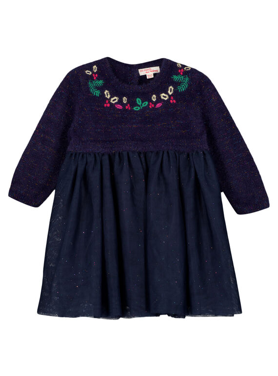 Robe bi matière layette fille GINOROB1 / 19WG09V1ROB070
