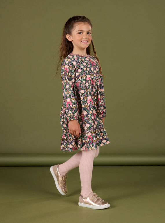 Robe en velours manches longues imprimée PARHUROB1 / 22W901Q3ROBC205