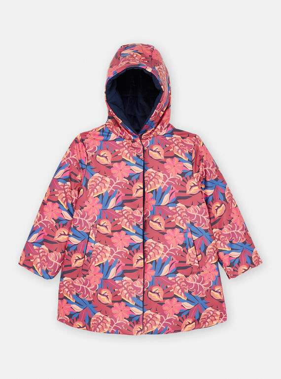 Parka bleu marine et rose réversible pour fille SAVELPARKA / 23W901C2PAR070