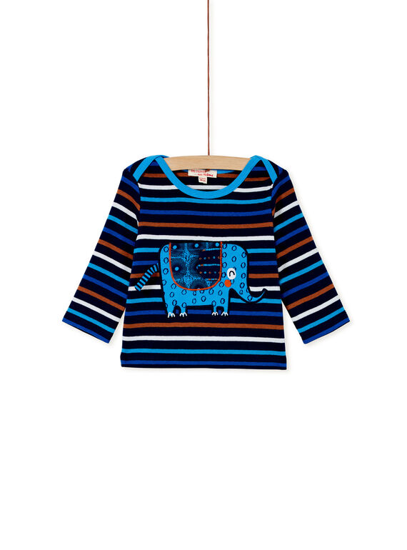 Tee-shirt manches longues rayé bleu KUSATEE2 / 20WG10O2TML713