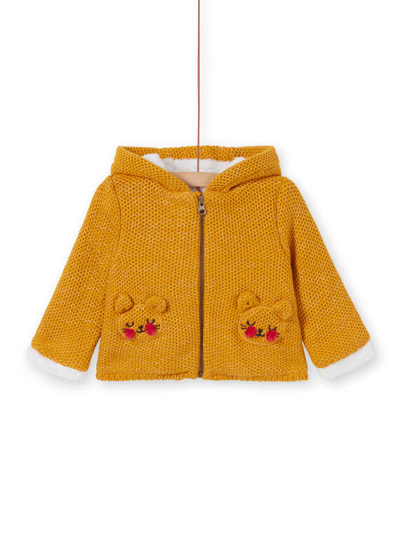 Veste en tricot jaune bébé fille KIREVEST / 20WG09J1VES107