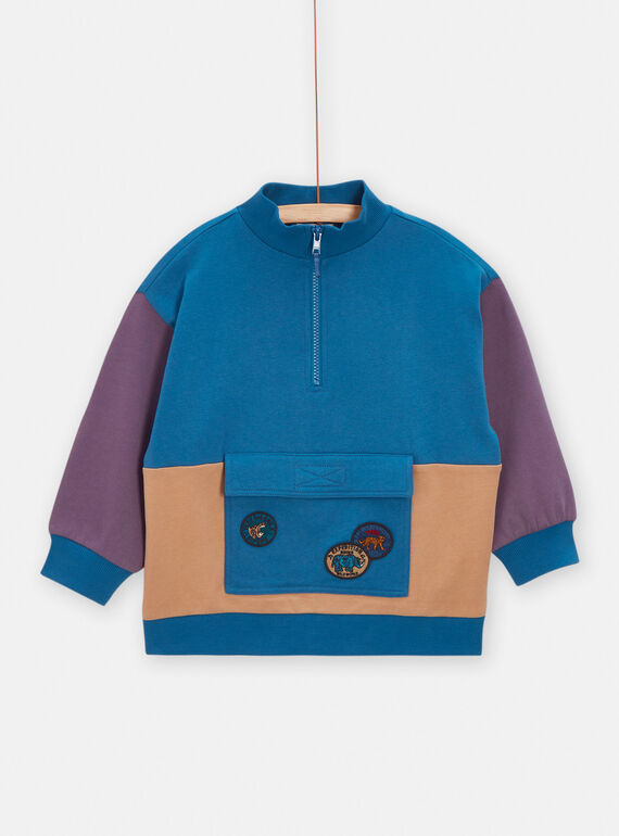 Sweat bleu pour garçon VODASWE / 24W90221SWEC210