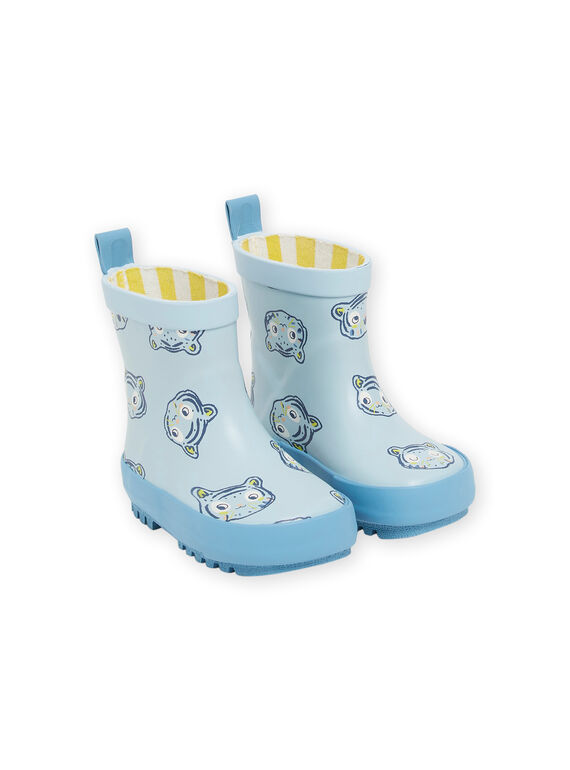 Bottes de pluie bleues à imprimé chats RUPLUITIGR / 23KK3812D0CC218