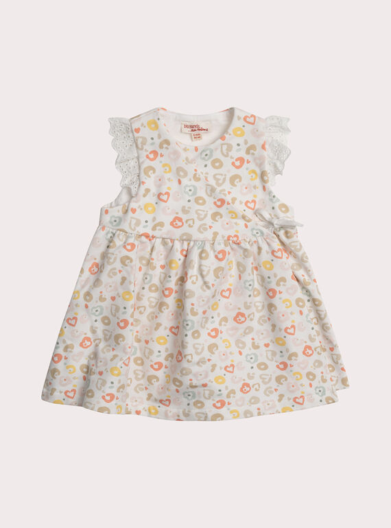 Robe naissance écrue imprimé léopard WOU3ROB / 25SF03X1ROB005