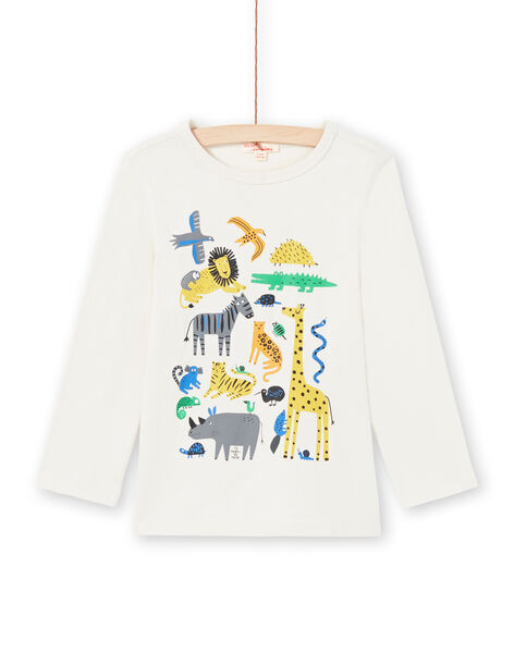 T-shirt crème motifs animaux enfant garçon MOKATEE1 / 21W902I1TML007