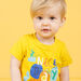 T-shirt jaune à motifs fantaisie colorés bébé garçon