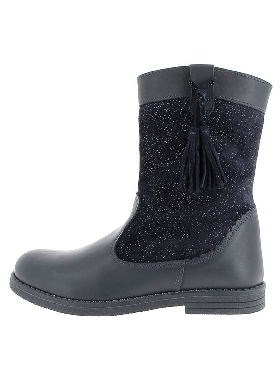Botte fourrée en cuir fille DFBOTTEPOM / 18WK35T1D10070