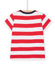 T-shirt à rayures manches courtes rouge enfant garçon NOFICTI5 / 22S902U2TMCF524