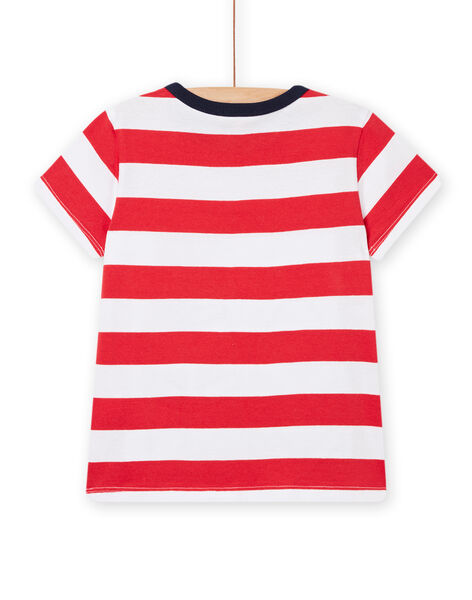 T-shirt à rayures manches courtes rouge enfant garçon NOFICTI5 / 22S902U2TMCF524