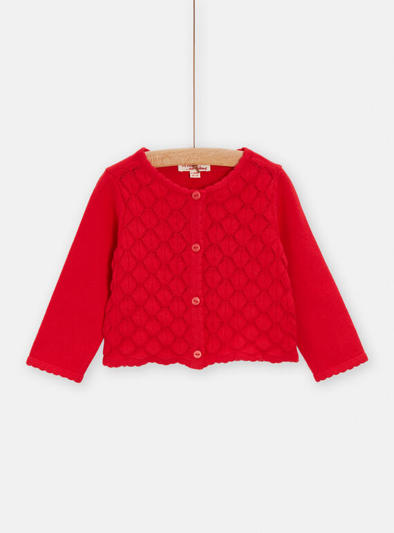 Cardigan rouge pour bébé fille TICLUCAR / 24SG09O1CARF505