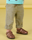 Sandales marron en cuir RUNUBROWN / 23KK3862SLB802