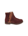 Boots en croûte de cuir bordeaux PABOOTMULTI / 22XK3582D0D503