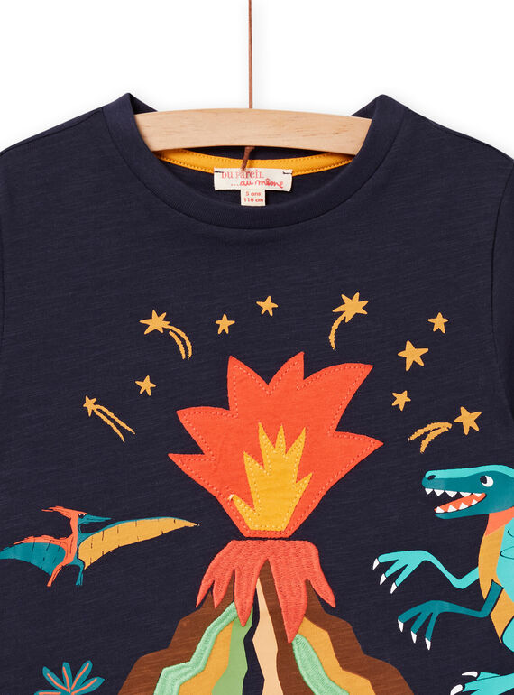 T-shirt à motif fantaisie manches courtes bleu nuit enfant garçon NOWATI3 / 22S902V3TMC705