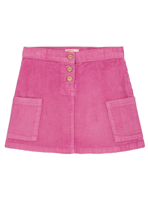 jupe velours trapèze boutons bois  GABRUJUP3 / 19W901K3JUPH700