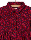Robe bleue col chemise à imprimé fleuri enfant fille MAFUNROB3 / 21W901M2ROBH703